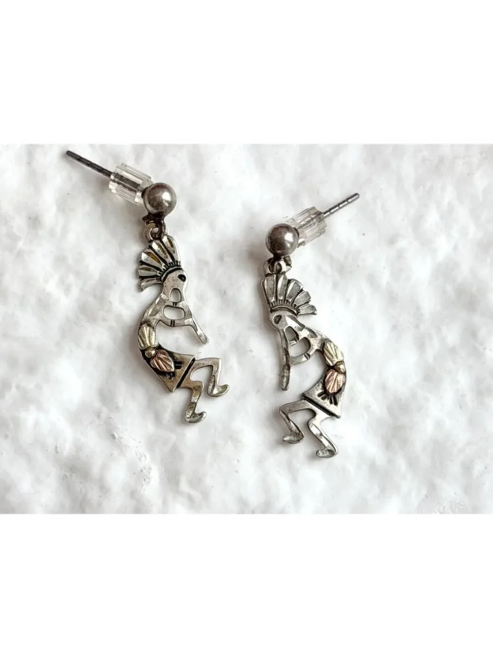 Wheeler Manufacturing SW Kokopelli Deity Vintage Sterling Silver 925 Earrings